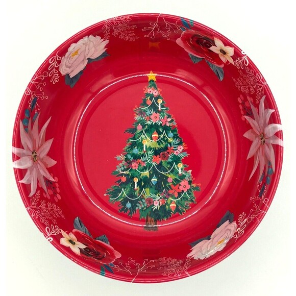Pioneer Woman 100% Melamine Textured Holiday Bowl Textured Christmas Tree Flower - Picture 3 of 16